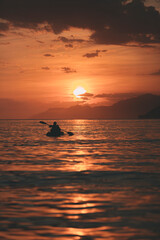 sea sunset kayak