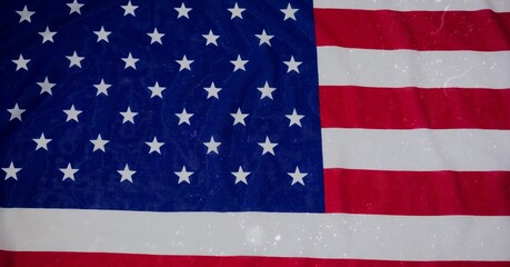 Close up view of american flag background with copy space