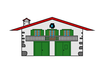 Caserío del País Vasco. Casa rural en color © Gabrieuskal