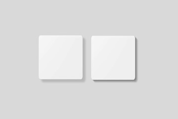 Blank square business card for mockup. 3D Render.