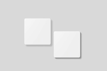 Blank square business card for mockup. 3D Render.