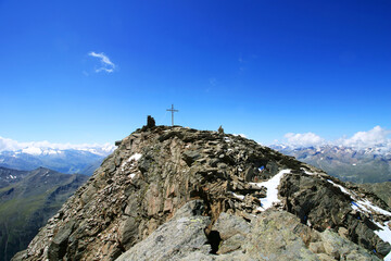 Naklejka na ściany i meble Gipfel Hoher Nebelkogel, Ötztal, Tirol, Österreich