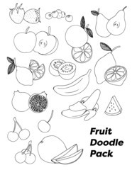 Fruits Sketch Illustration Doodle Pack