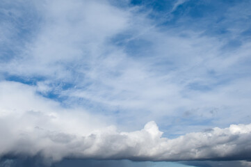 Blue sky with clouds. Beautiful, natural background.