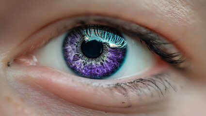 Beautiful  eye of a girl close-up.There is artistic noise.