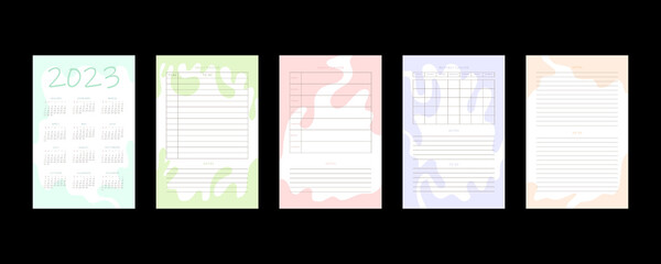 2023 calendar and daily weekly monthly planner to do list with delicate minimalist design