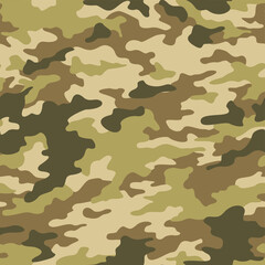 Fototapeta premium Camouflage texture seamless pattern. Abstract modern military camo background for fabric and fashion textile print. Vector illustration.