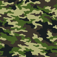 Camouflage texture seamless pattern. Abstract modern military camo background for fabric and fashion textile print. Vector illustration.