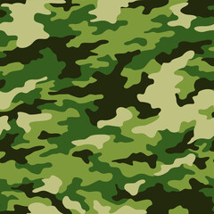 Fototapeta premium Camouflage texture seamless pattern. Abstract modern military camo background for fabric and fashion textile print. Vector illustration.