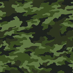 Fototapeta premium Camouflage texture seamless pattern. Abstract modern military camo background for fabric and fashion textile print. Vector illustration.