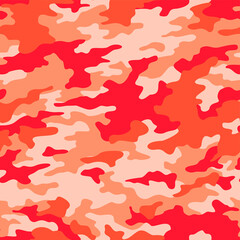 Camouflage texture seamless pattern. Abstract modern military camo background for fabric and fashion textile print. Vector illustration.