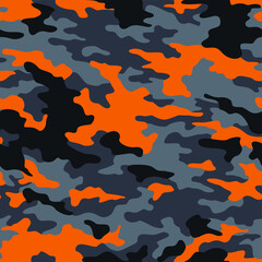 Camouflage texture seamless pattern. Abstract modern military camo background for fabric and fashion textile print. Vector illustration.