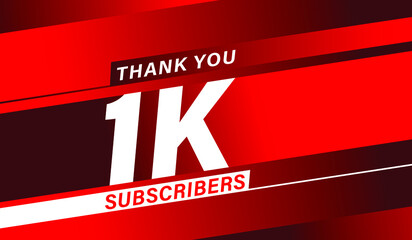 Thank you 1K subscribers modern banner design