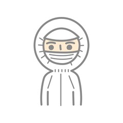 クリーンウェアを着た作業員男性