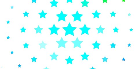 Light Blue, Green vector template with neon stars.