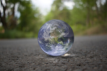 Lensball - Strasse - Erde  - Earth - Ecology - High quality photo - Bioeconomy - A closeup of...