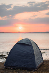 Camping at Sunset on the Beach