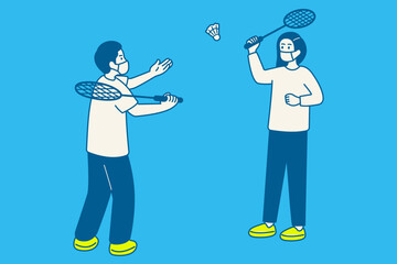 people playing badminton 