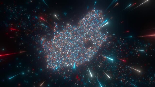 Abstract map of South Africa. High quality 4k footage