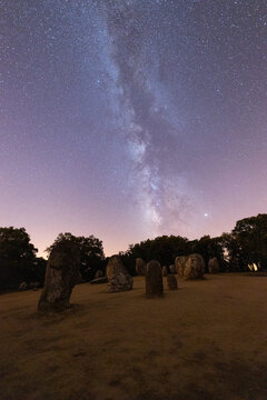Milky way historic cromlech in Portugal