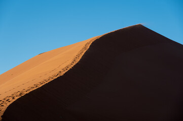 Fototapeta na wymiar Dune No.45 at sunrise. Most popular dune in the whole World, Namibia, Africa