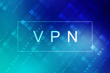 2d illustration VPN network security internet privacy encryption concept