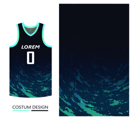 basketball jersey pattern design template. dark blue abstract background for fabric pattern. basketball, running, football and training jerseys. vector illustration