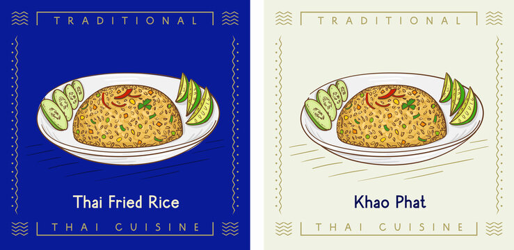 Khao phat - Thai fried rice dish illustration