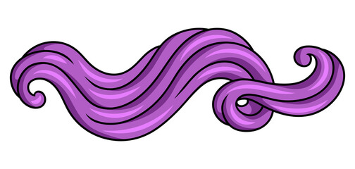 Wave line curl. Color striped texture.