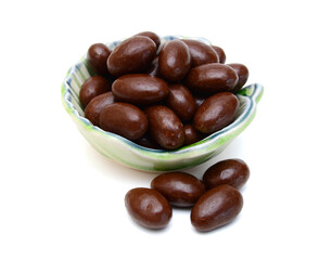 Chocolate candy on white background