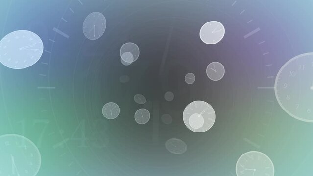 Time flow images with analog clock CG illustration.