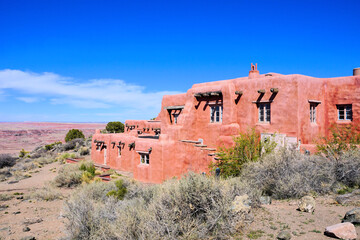 Fototapeta na wymiar Petrified Forest National Park, Arizona, USA. Painted Desert Inn museum.