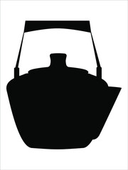Kettle kitchen isolated on white in vector