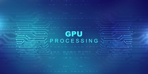 Fototapeta premium 2d illustration gpu futuristic background 