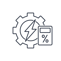 Low energy cost. Vector linear icon isolated on white background.