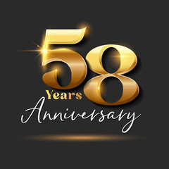 58 years Anniversary Gold Logotype number