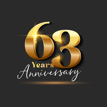 63 years Anniversary Gold Logotype number