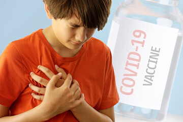 Teen nature boy suffering from chest pain side effect of covid-19 vaccinated. Myocarditis and...