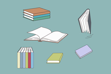Set of books vector illustration