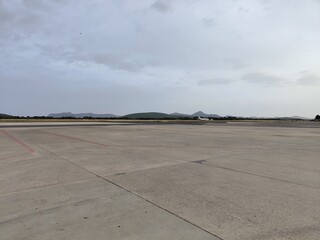 runway take-off airport of Alghero, Italy