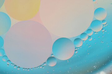 bubbles of water, oil and soap