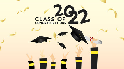 Class of 2022 logo simple. Congratulations Graduates Class 2022 isolated on background ,Vector illustration EPS 10