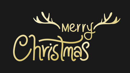 Merry Christmas calligraphy handwritten on background with Element in Christmas holiday , Flat Modern design , illustration Vector EPS 10