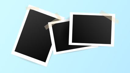 Photo layout frame vector isolated on blue background ,Vector illustration EPS 10