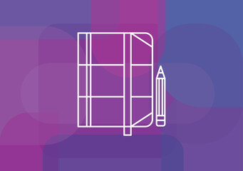 Vector Notebook and Pencil Icon