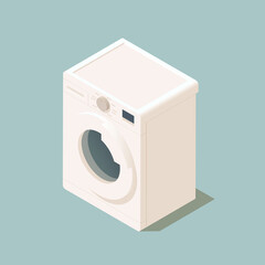 Vector isometric icon of washing machine