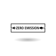 Zero emission logo with shadow