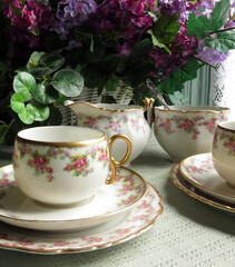 Antique china tea for two.