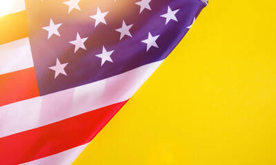 Fototapeta premium USA flag. Close-up of the American flag. Place for an inscription.