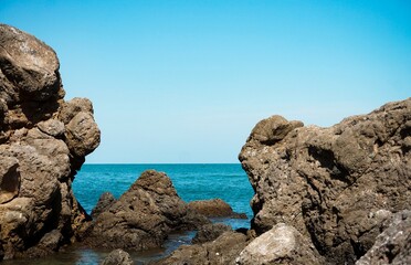 rocks and sea